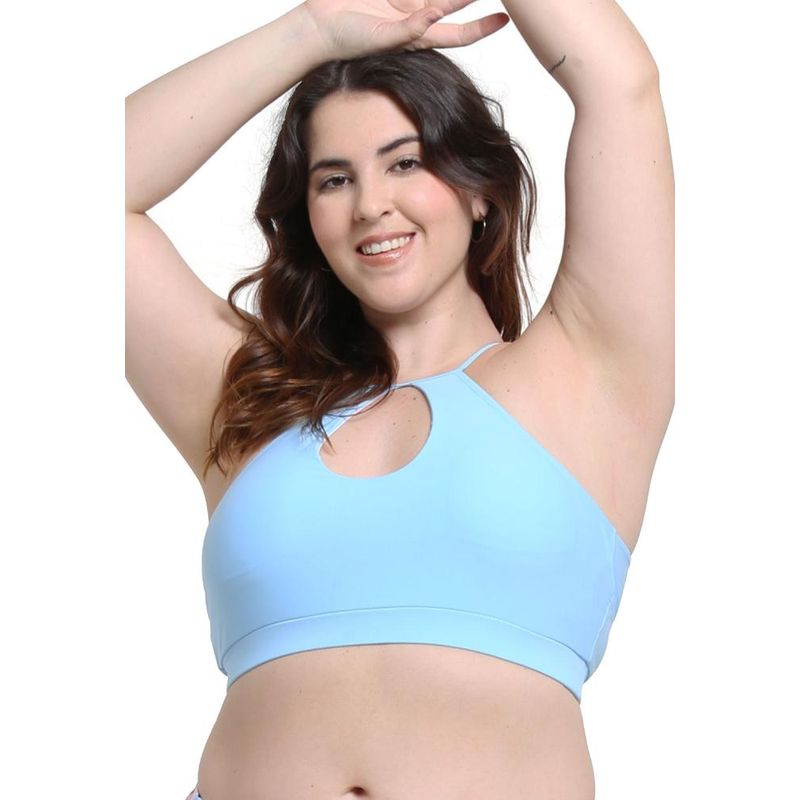 SAMIA - Bikini peto halter celeste SAMIA