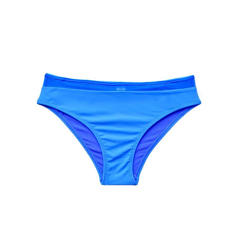 SAMIA - Bikini calzón con transparencia azul SAMIA