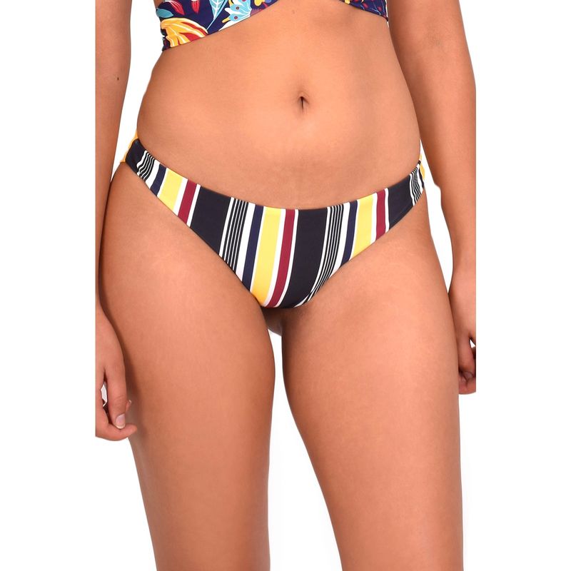 SAMIA - Bikini calzón con drapeado trasero estampado amarillo SAMIA