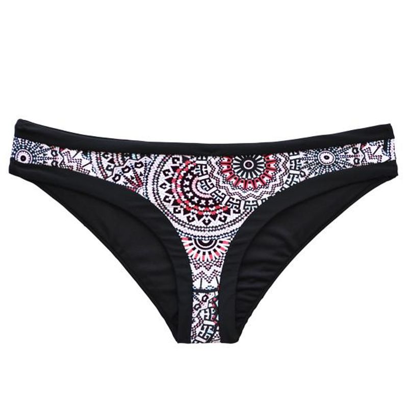 SAMIA - Calzón bikini clásico estampado negro - Multicolor