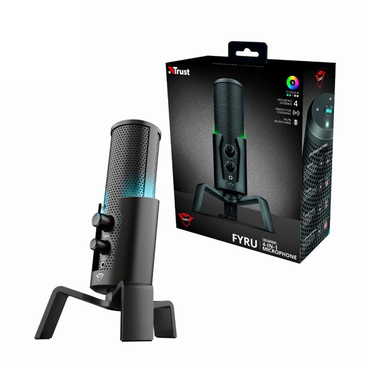 TRUST - Micrófono Gaming Pc Fyru Gxt 258 Usb 4en1 Streaming - 23465