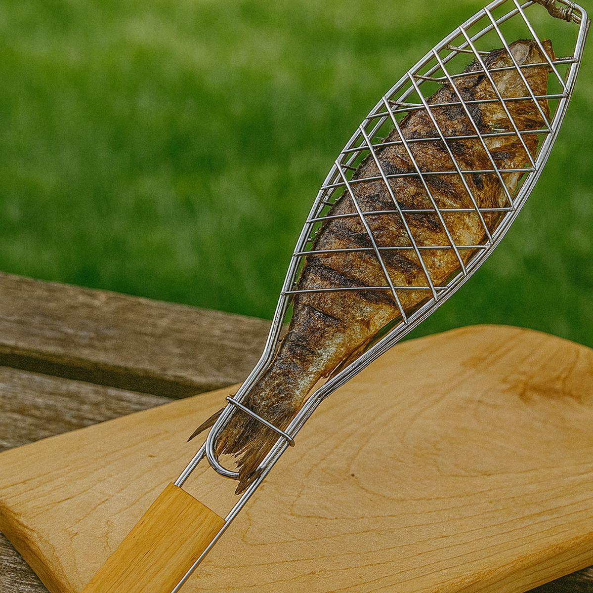 COSAS CASA - Rejilla Para Asar Vegetales Y Pescado Xl Madera