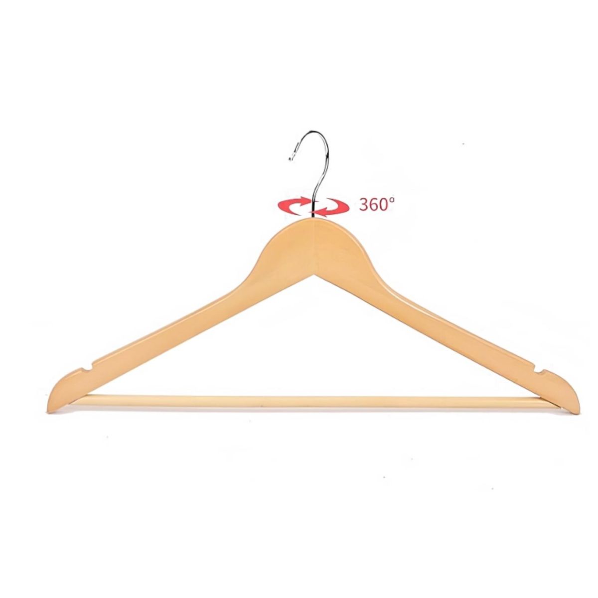 CRUSEC - Pack 10 Colgadores De Madera Ganchos Perchero Ropa