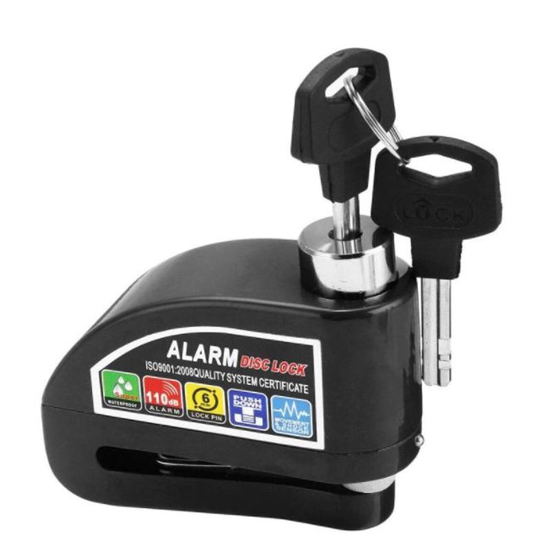 GENERICO - Candado De Disco 6mm Para Moto Alarma 110db Lt305