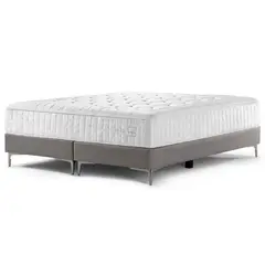 ROSEN - Box Spring Pearl King 180 X 200 Cm Base Gris