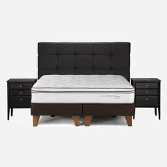 ROSEN - Cama Europea Classique+ 2 Plazas con Muebles Issey Grafito