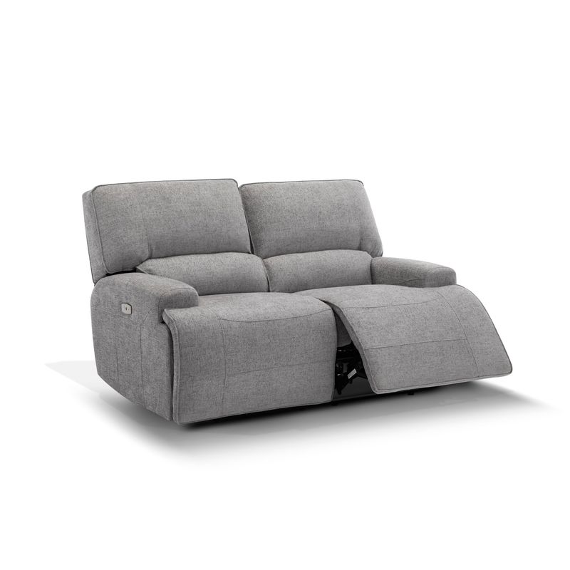 ROSEN - Sofá Reclinable Rosen Jagger Eléctrico 2 Cuerpos Tela Gris