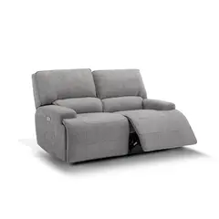 ROSEN - Sofá Reclinable Jagger Eléctrico 2 Cuerpos Tela Gris