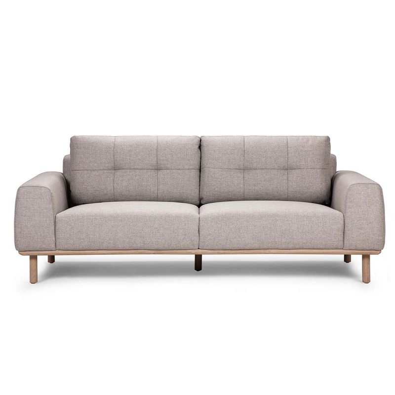 ROSEN - Sofá Rosen Biada 3 Cuerpos Tela Gris Perla