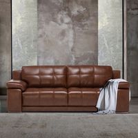 Sofá 5037 3 Cuerpos Cuero Caramelo