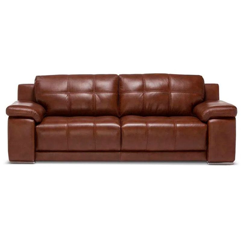 ROSEN - Sofá Rosen 5037 3 Cuerpos Cuero Caramelo