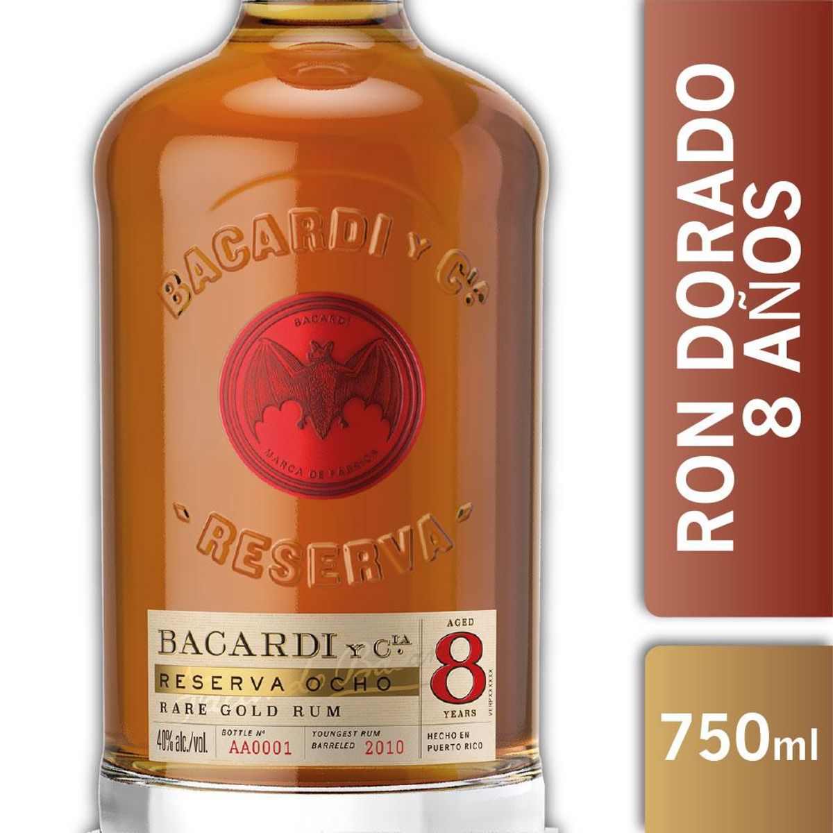 BACARDI - Ron Bacardi 8 años 750cc 1 Unidad BACARDI
