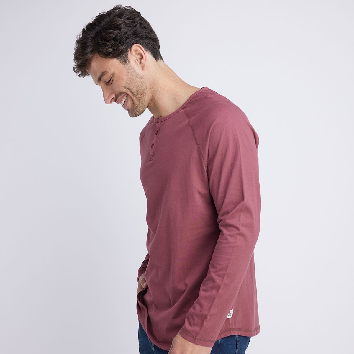 PANAMA JACK - Polera Hombre manga larga Burdeo Panama Jack