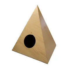 MUNDO CARTON - CASA DE MASCOTA GEOCAT - PIRAMIDE GRAFICA MADERA.