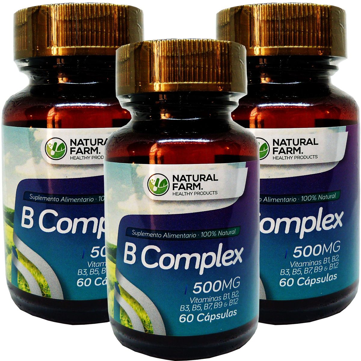 NATURAL FARM - 3 X NATURAL FARM B-COMPLEX VITAMINA 60 CAPS