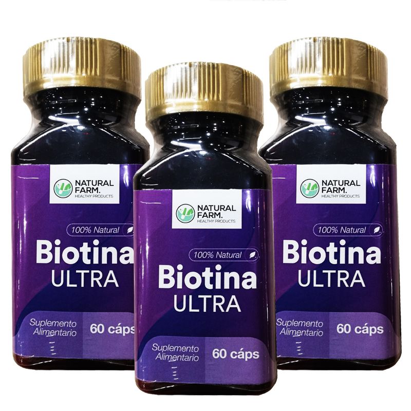 NATURAL FARM - 3 X NATURAL FARM BIOTINA ULTRA 150 MCGS 60 CAPS