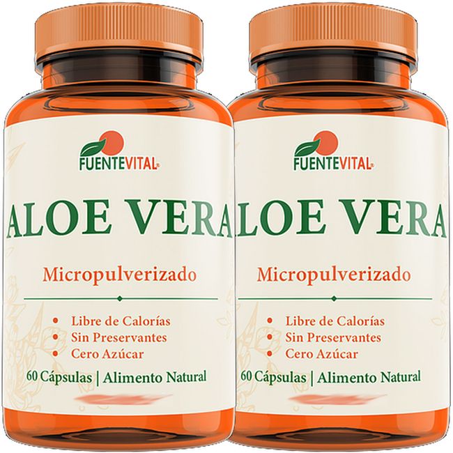 FUENTEVITAL - 2 PACK ALOE VERA 60 CAPSULAS VEGETALES - 435 MG