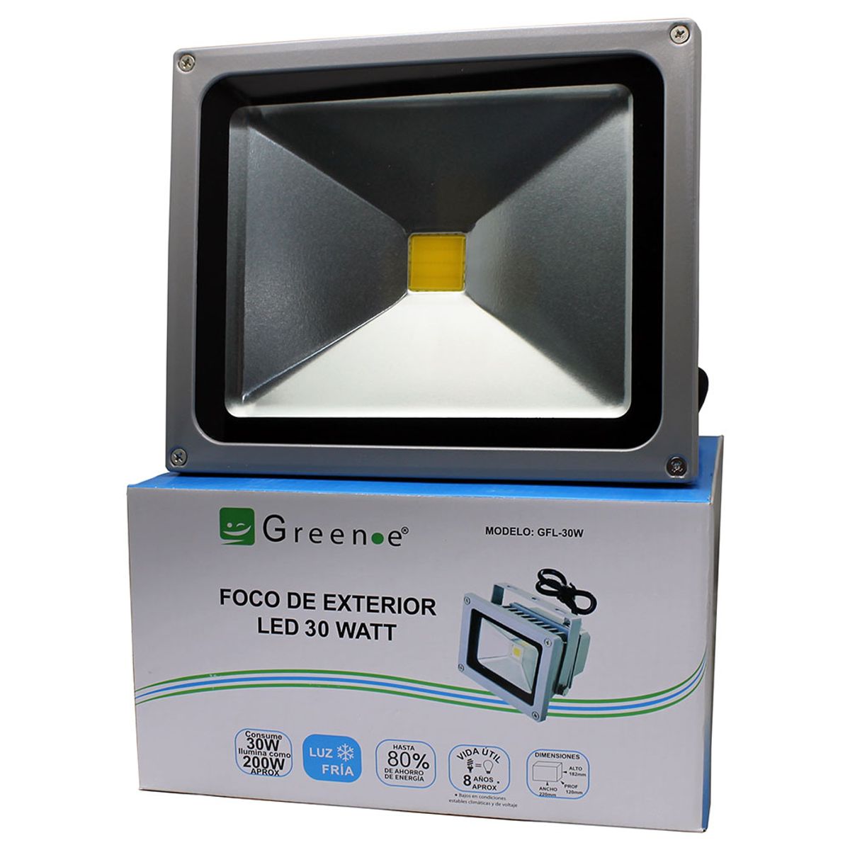 GREEN E - Foco Exterior Led 30W Pack de 4 Unidades. Luz Fría. Green e