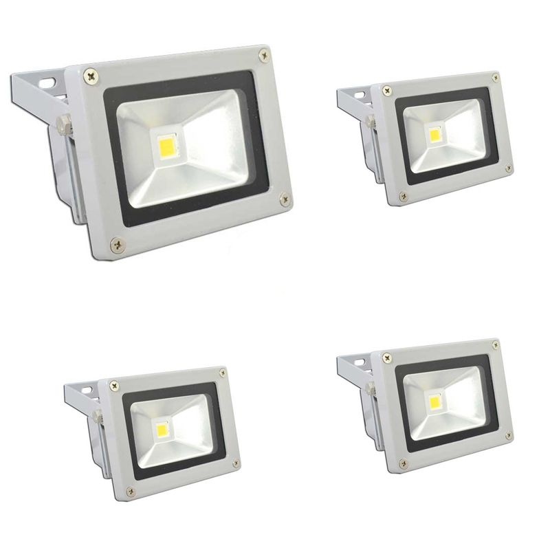 GREEN E - Foco Exterior Led de 10W Pack de 4 Unidades. Luz Cálida. Green e