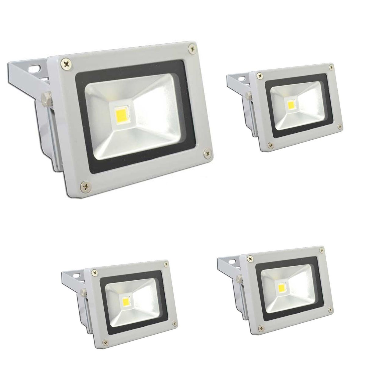 GREEN E - Foco Exterior Led 30W Luz Cálida Pack de 4 Unidades