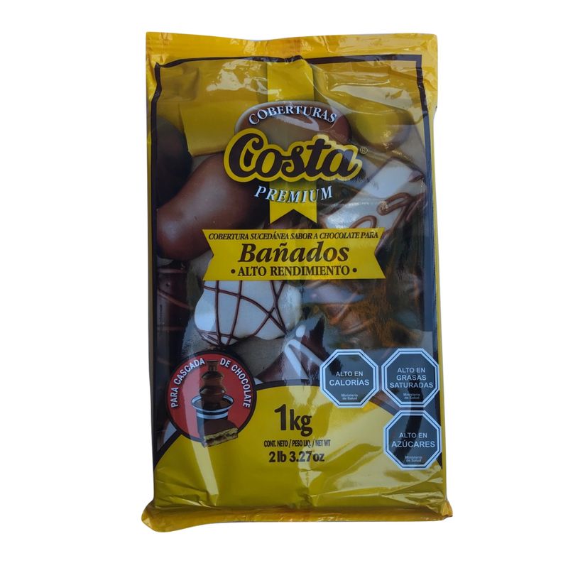 COSTA - COBERTURA CHOCOLATE BAÑADOS ALTO RENDIMIENTO BARRA COSTA 1 K