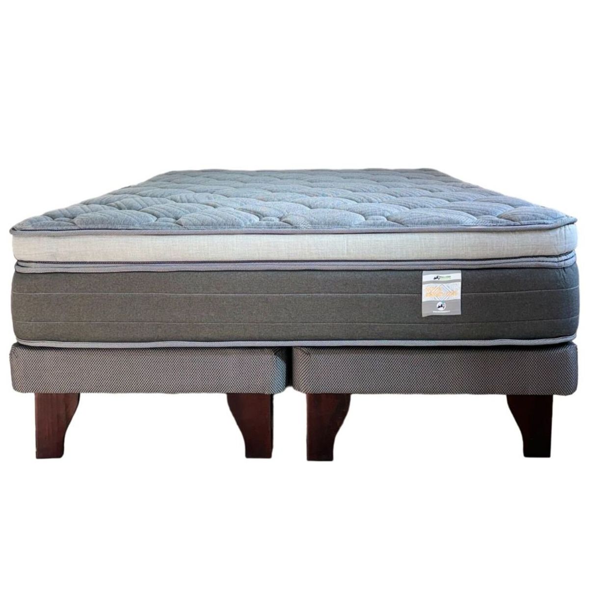 NOVATEX HOME - Cama Europea Nova Infinity Gris One Side 2.0 Plazas Box.