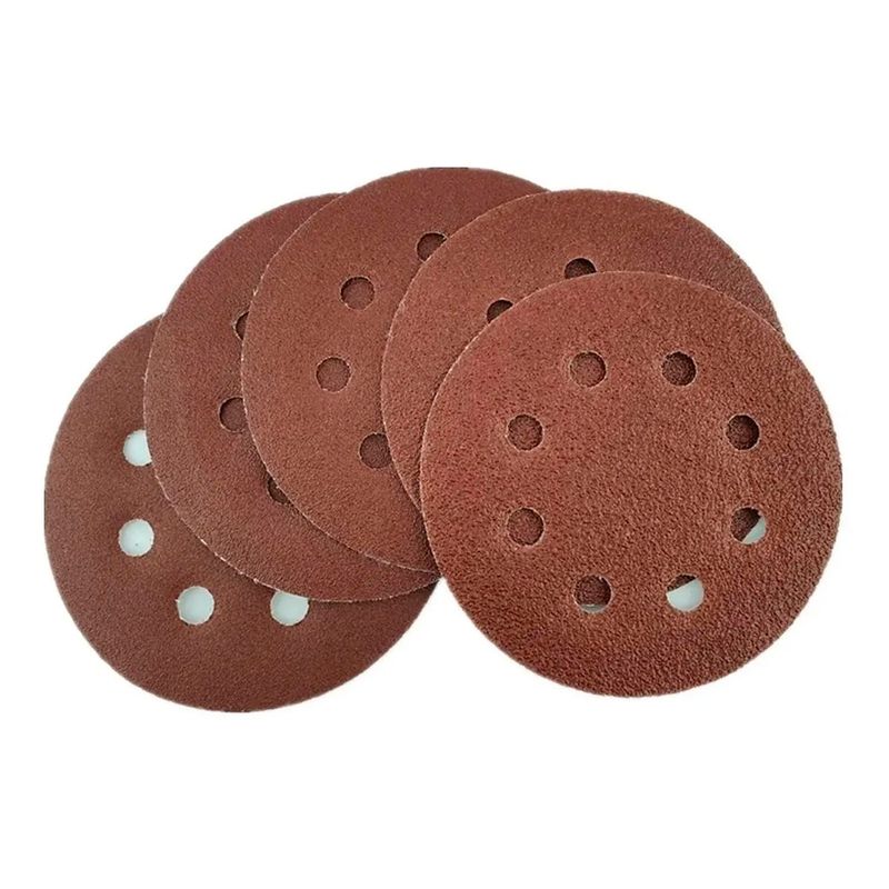 GENERICO - 5 Disco Lija Para Pulir 115mm Velcro Grano Variado Toolmak