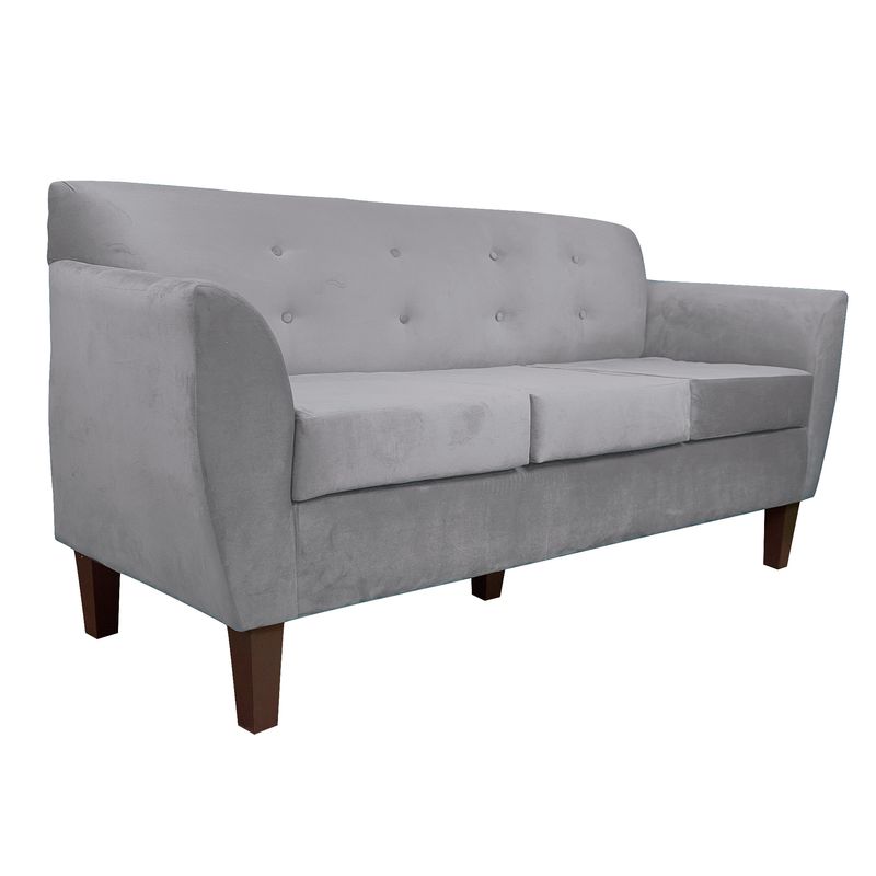 CHILENA CASAGRANDE - SOFA 2 CUERPOS  DORMENDO  FELPA GRIS