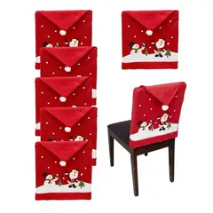 GENERICO - Pack 6 Fundas Navideña Para Respaldo Silla Fundas Para Silla
