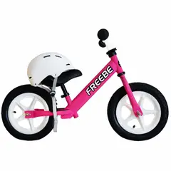 FREEBE - Bicicleta Rosada + Casco sin Pedales Aprendizaje Equilibrio