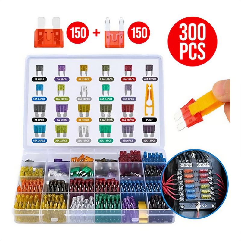 GENERICO - Kit Mini Fusible Electricos 12v Caja 300 Und