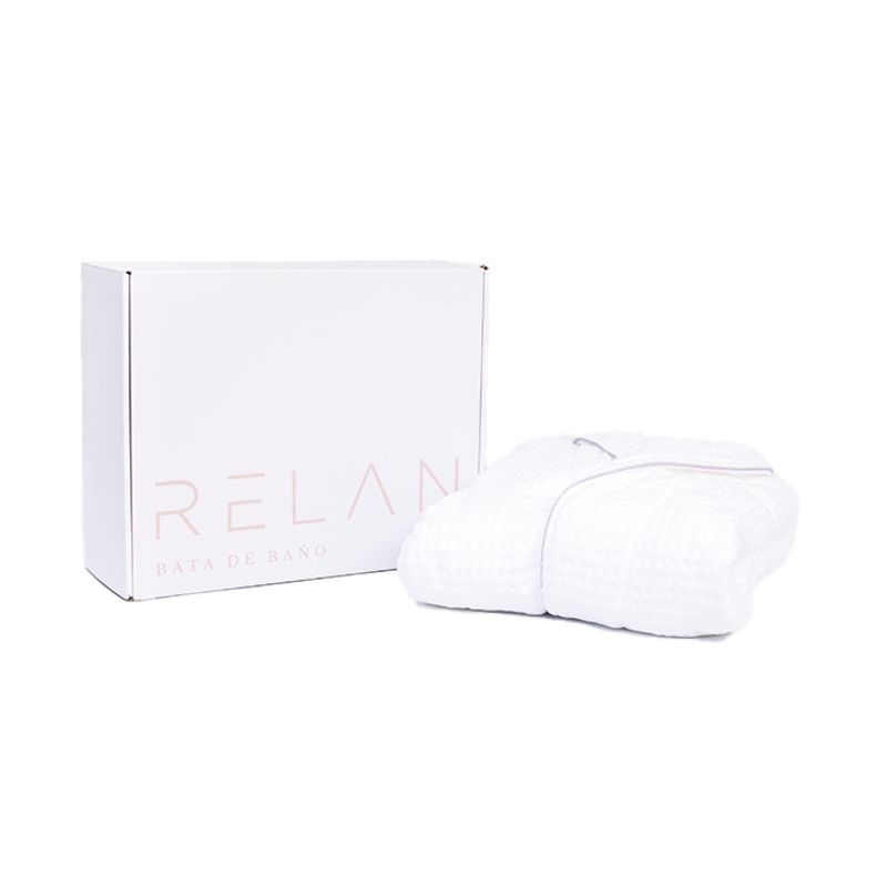RELAN - Bata de Baño Relan De Algodón Velour Blanco