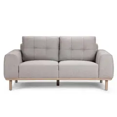 ROSEN - Sofá Biada 2 Cuerpos Tela Gris Perla