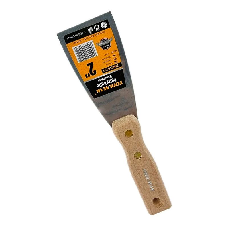 GENERICO - Espatula Recta Mango De Madera 2 Pulgadas Toolmak Tmk19101