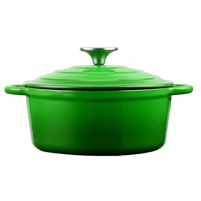 IMAHE - OLLA HIERRO FUNDIDO REDONDA VERDE 24x12 cm IMAHE