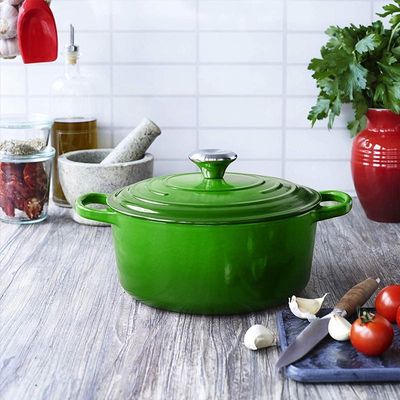 Imagen 2 del producto OLLA HIERRO FUNDIDO REDONDA VERDE 24x12 cm IMAHE