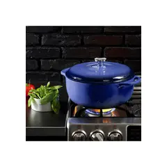 IMAHE - OLLA HIERRO FUNDIDO REDONDA AZUL 36x29x12.5 cm