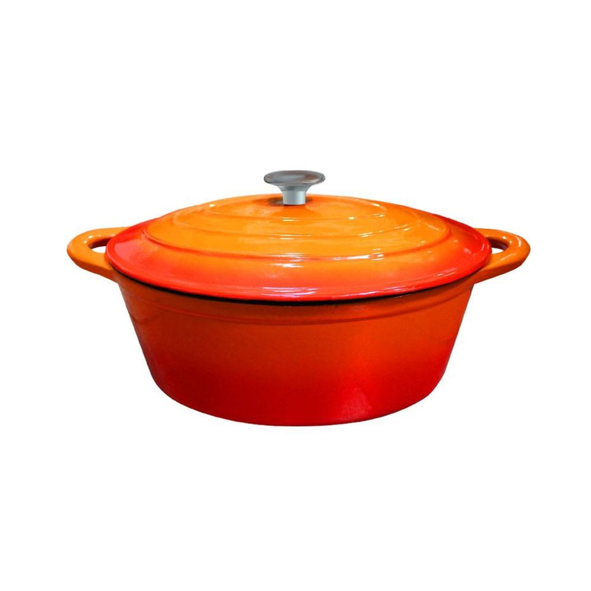 BRIVA - OLLA HIERRO FUNDIDO OVALADA NARANJA 34x26x13.5 cm IMAHE