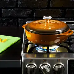 IMAHE - OLLA HIERRO FUNDIDO NARANJA 30x9 cm
