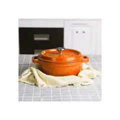 IMAHE - MINI OLLA HIERRO FUNDIDO NARANJA13x5cm