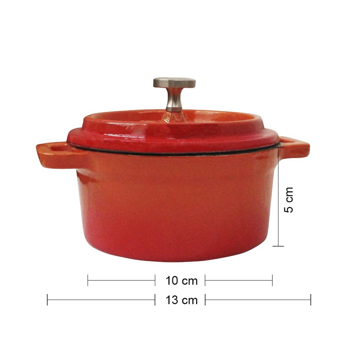 IMAHE - MINI OLLA HIERRO FUNDIDO ROJA 13x5 cm IMAHE