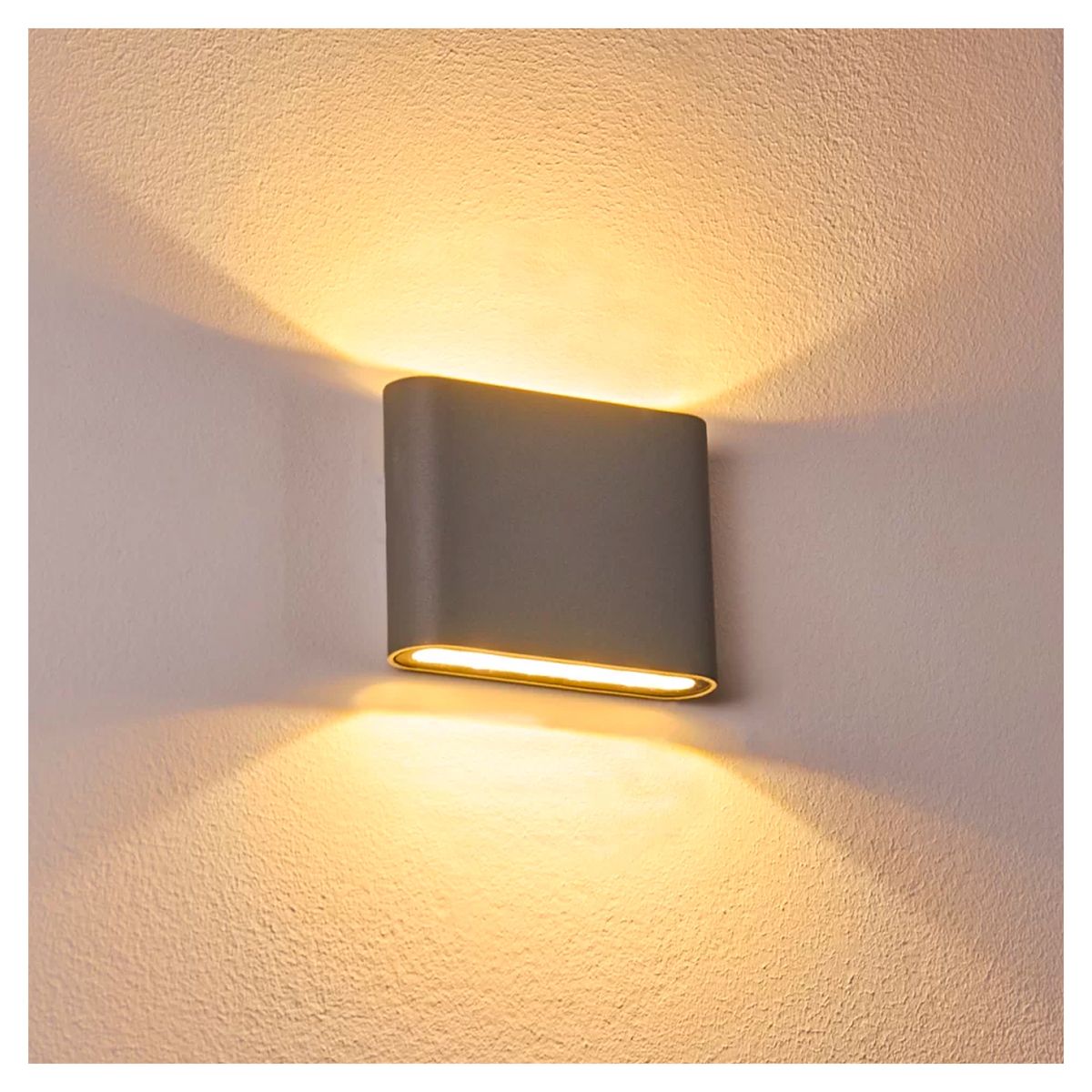 Apliqué LED de Pared Cuadrado Gris 2 * 5W Luz Cálida, marca HB LEDS - Foto Principal