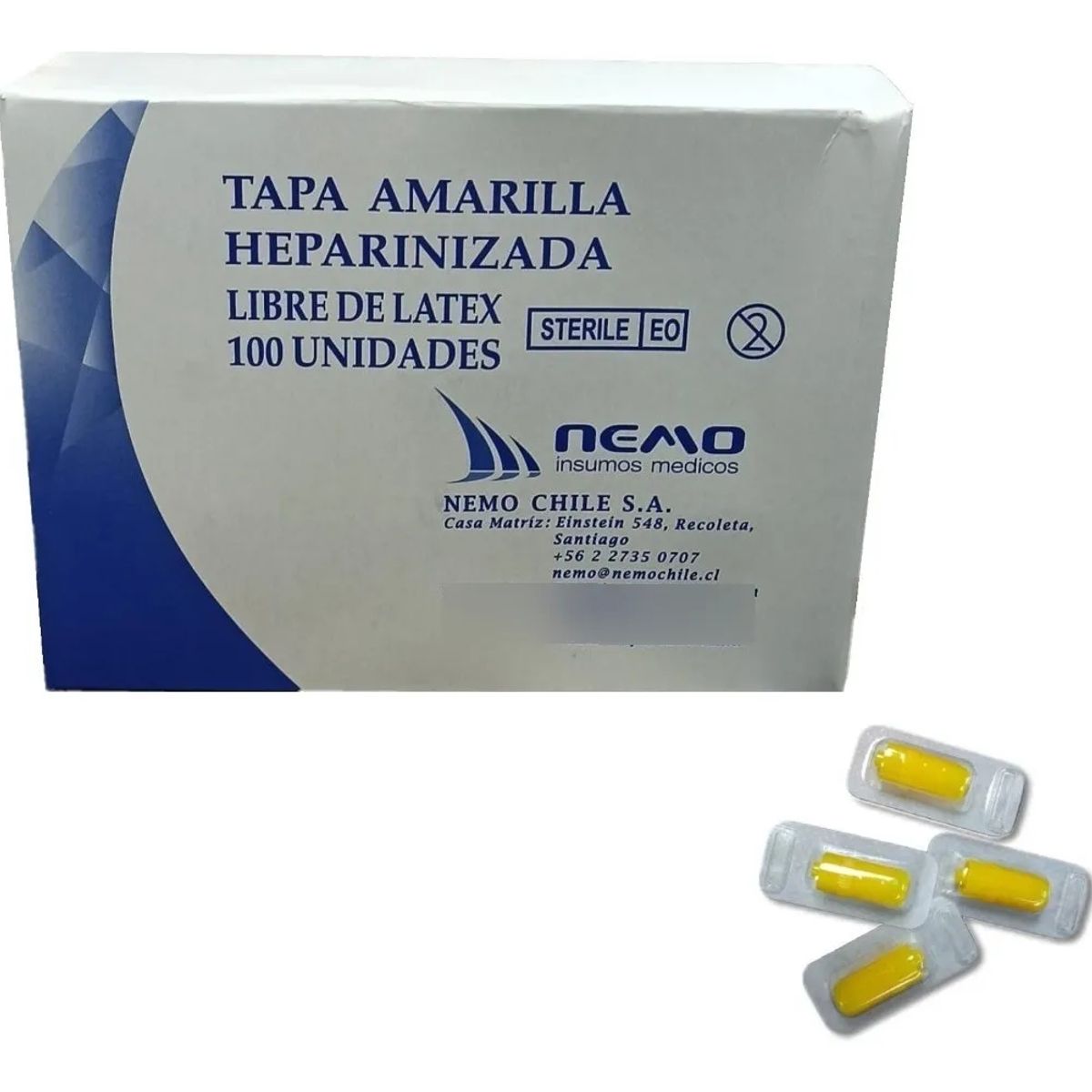 GENERICO - TAPA AMARILLA HEPARINIZADA CAJA 100 UNIDADES