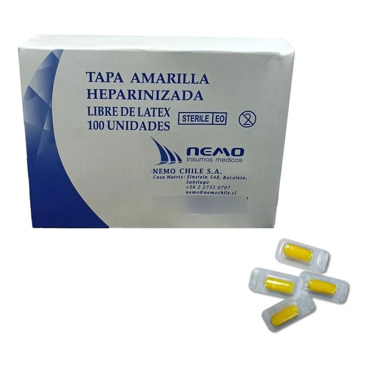 GENERICO - TAPA AMARILLA HEPARINIZADA CAJA 100 UNIDADES