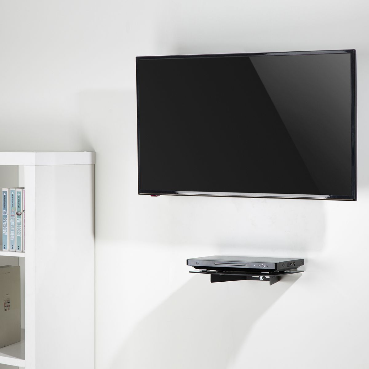 BRASFORMA - Repisa Flotante para TV multiuso  Acero/Vidrio -10kg  DVD30 Brasforma