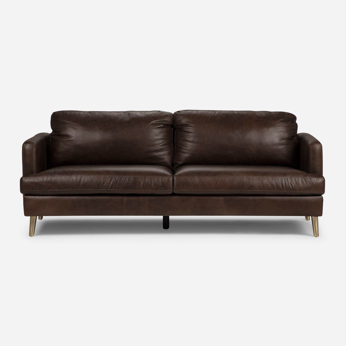 ROSEN - Sofá Rosen Wells 3 Cuerpos Cuero Moro