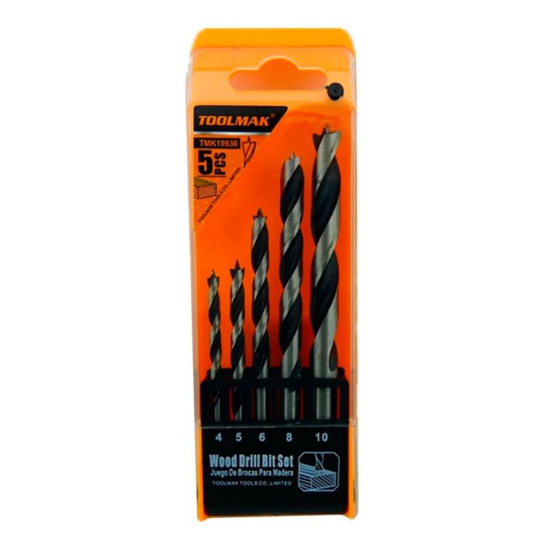 GENERICO - Kit Set Juego Brocas Para Madera 5 Piezas Tmk19936
