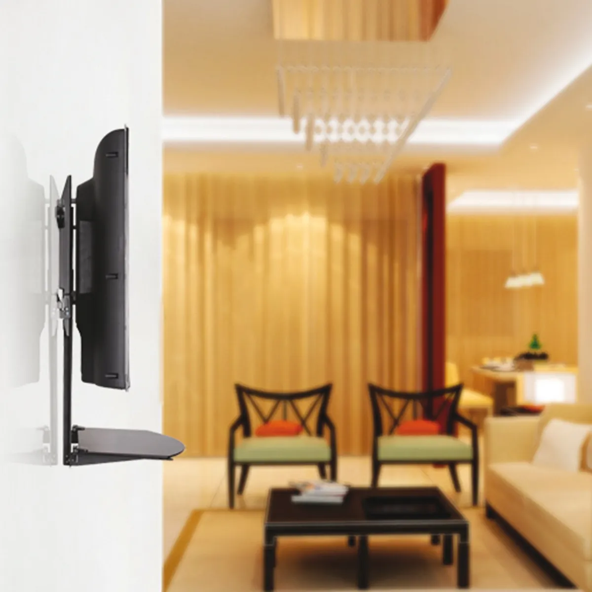 BRASFORMA - Repisa Soporte para TV o Pared -vidrioacero 10kg - DVD19 Brasforma