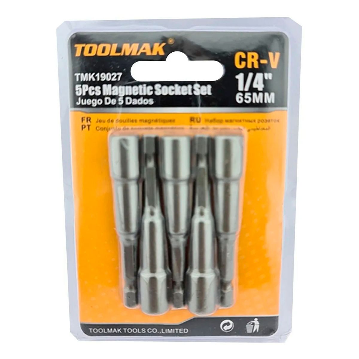 GENERICO - Juego De Adaptadores 1/4 Punta Magnetica 5 Piezas Toolmak