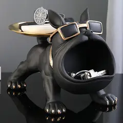 GENERICO - Decoración de Perro Bull Dog Frances con Bandeja